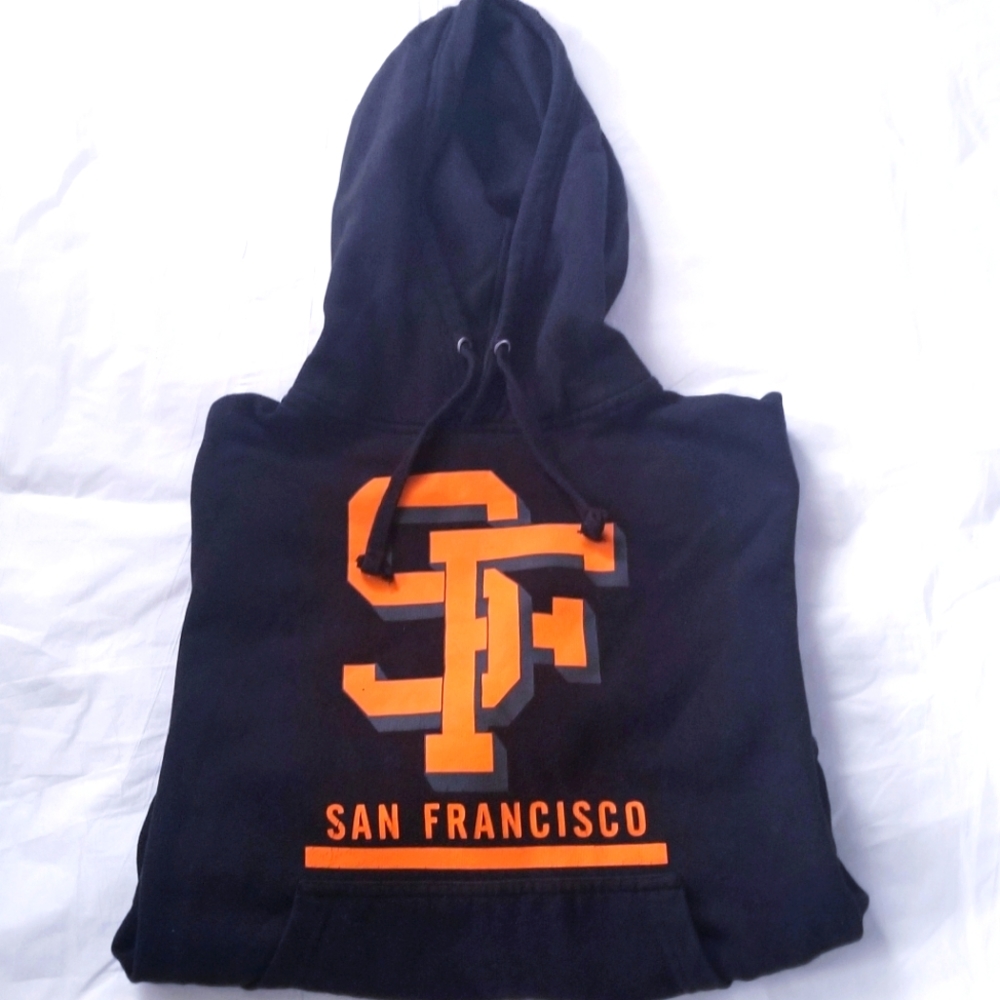 San Francisco Hoodie Black & Orange Size Medium 80% Cotton 20% Polyester